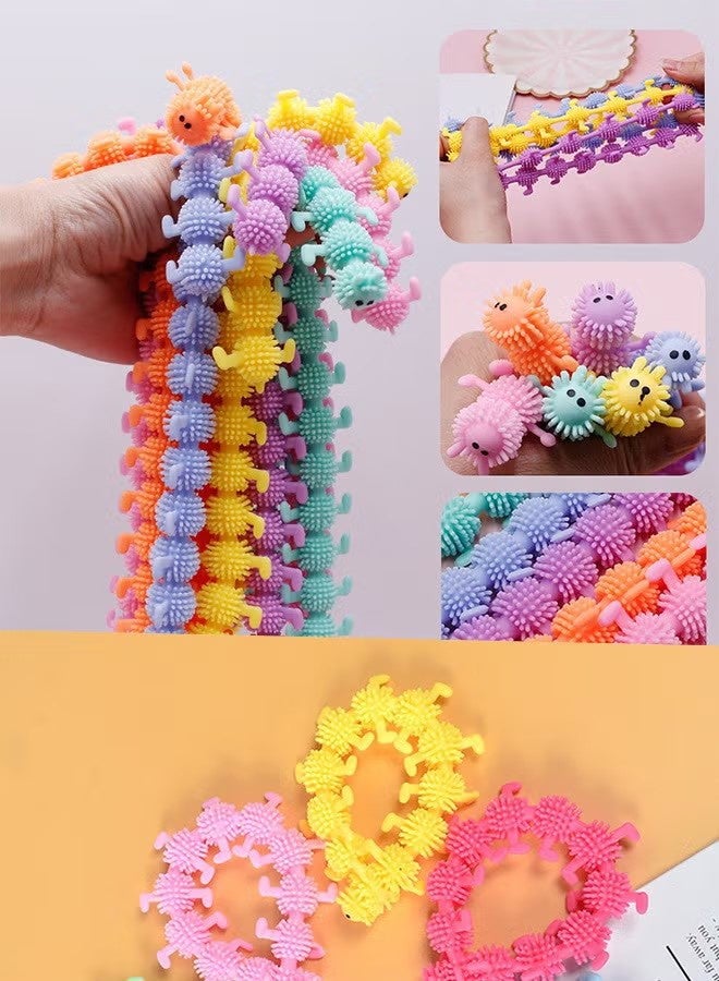 YJ 6 pcs caterpillar elastic string feel toys, children's relaxation toys and adult stress relief, candy bag filler, party favor (random color) - Image 5